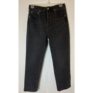 Agolde Jeans Straight Leg Button Fly Crop Black Wash Size 29
